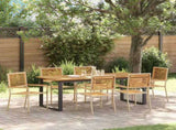 Garden Dining Set 7 pcs Beige Solid Acacia Wood 3365468