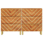 Side Cabinets 2 pcs Brown and Black 60x33.5x75 cm Solid Wood Mango 3206281