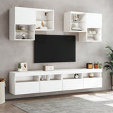 TV Wall Cabinet with LED Lights White 100x30x40 cm 837211