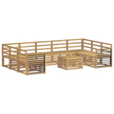 Outdoor Sofa Set 10 pcs White 59 x 59 x 37 cm Solid Acacia Wood 3392554