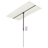 Garden Parasol with Aluminium Pole 180x110 cm Sand White 47329