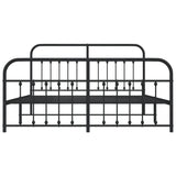 Metal Bed Frame without Mattress with Footboard Black 180x200cm 352600