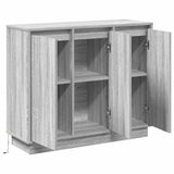 LED Sideboard Grey Sonoma 90 x 32 x 75 cm Engineered Wood 869679