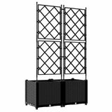 Garden Planter 2 pcs Black 80 x 40 x 143 cm Plastic 42002838