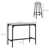 Five-Piece Industrial-Style Bar Table Set - Grey/Black T3398P342416