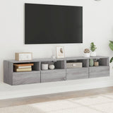 TV Wall Cabinets 2 pcs Grey Sonoma 80x30x30 cm Engineered Wood 836879