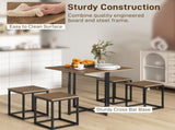 5 Piece Dining Table and Chairs Set 4, Industrial Space Saving Table and Chairs with Metal Frame, T3398P344217