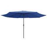 Garden Parasol Azure Blue 100% polyester, metal Large Collapsible 47385