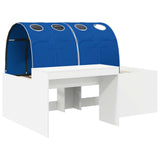 Kids'High Bed Frame with Desk White and Blue Engineered Wood 3423679