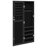 Mirror Jewellery Cabinet Wall Mounted Black 30x8.5x106 cm 353215