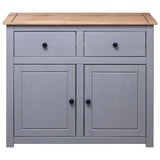 Sideboard Grey 93x40x80 cm Solid Pinewood Panama Range 282698