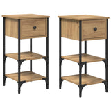 Bedside Cabinet 2 pcs Brown 33.5 x 36 x 70 cm Engineered Wood 871239