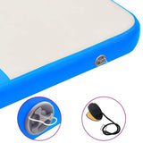 Inflatable Gymnastics Mat with Pump 200x200x10 cm PVC Blue 92695