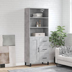 Highboard Concrete Grey 69.5x34x180 cm Engineered Wood 3190049