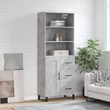 Highboard Concrete Grey 69.5x34x180 cm Engineered Wood 3190049