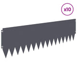 Lawn Edging 10 pcs 103 x 30 cm Steel Anthracite 8008508