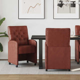 Dining Chairs with Wheels 2 pcs Shiny brown 58 x 67 x 97 cm 42017860