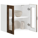 Kitchen Wall Cabinet with Glass Door Lucca Smoked Oak Engineered Wood 853912