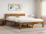 Double Bed Frame with Headboard ROSTOCK Natural 135 x 190 cm 3405441