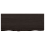 Table Top Dark Brown 100x40x cm Treated Solid Wood Oak 3156426