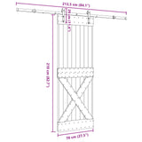Sliding Door NARVIK Natural and Black 70 x 210 cm 3445389