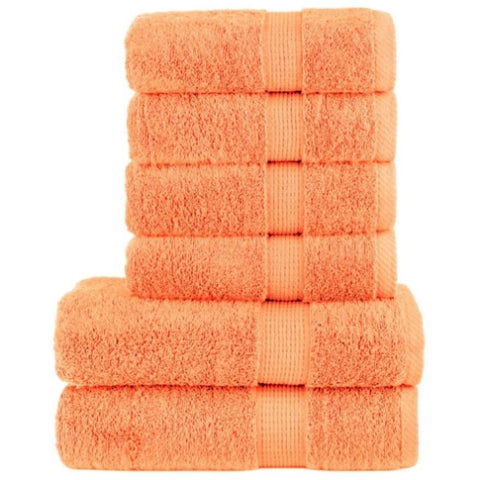 6 Piece Premium Towel Set SOLUND Orange 600 gsm 137563