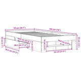 Bed Frame without Mattress Black 75x190 cm Small Single Engineered Wood 3295528