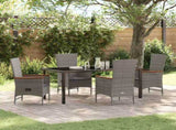 Garden Dining Set with Cushion 5 pcs Grey Poly Rattan 3379446