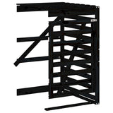 Quadruple Wheelie Bin Storage Black Solid Wood Pine 3157701