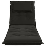 Sunlounger Cushion GEMERT 100% Polyester Black 190 x 50 x 9 cm 947500