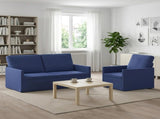 Sofa Set 2 pcs Police Blue Velvet 3433215