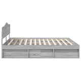 Bed Frame Grey Sonoma 180 x 200 cm Solid Pine Wood 3412867