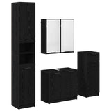 Bathroom Furniture Set 4 pcs Black Oak Engineered Wood 3416253