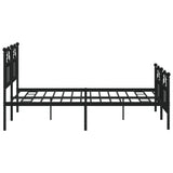 Metal Bed Frame without Mattress with Footboard Black 140x200cm 353458