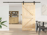 Sliding Door NARVIK Natural and Black 70 x 210 cm 3445209