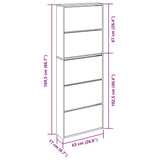 Shoe Cabinet with Mirror 5-Layer Brown Oak 63x17x169.5 cm 3228285