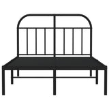 Bed Frame Black Steel Small Double Bed Frame Rectangular 353632