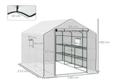 Walk-in Greenhouse with 3 Tier 12 Shelves, Small Greenhouse with Reinforced PE Cover, Garden Plant T3398P318656