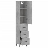 Highboard Concrete Grey 34,5x34x180 cm Engineered Wood 3198869