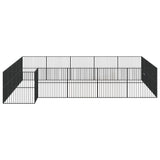Dog Playpen 20 Panels Black Galvanised Steel 3209560