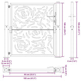 Garden Gate Black 100x100 cm Steel Flame Design 4100989