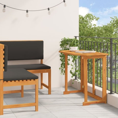 ZNTS Corner Sofa Set Set of 2 Brown Solid Acacia wood Foldable 3329100