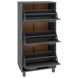 Shoe Cabinet "HAMAR" Dark Grey 59,5x35x117 cm Solid Wood Pine 340514