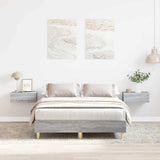 Bed Frame No Mattress Grey Sonoma 140x190 cm Engineered Wood 861062