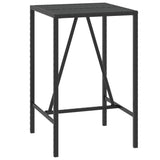 ZNTS Bar Table with Glass Top Black 70x70x110 cm Poly Rattan 362586