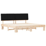 Bed Frame with Upholstered Headboard Black 200 x 200 cm 3398096