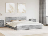 Bed Frame Concrete Grey 160 x 200 cm Engineered Wood 3410873