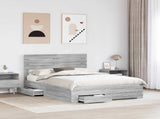 Bed Frame with Drawer with Headboard Manual Engineered Wood 3411634