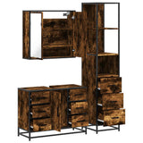 3 Piece Bathroom Furniture Set Smoked Oak Engineered Wood 3301142