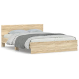 Bed Frame Sonoma Oak Engineered wood, Plywood King Size Durable 3207478
